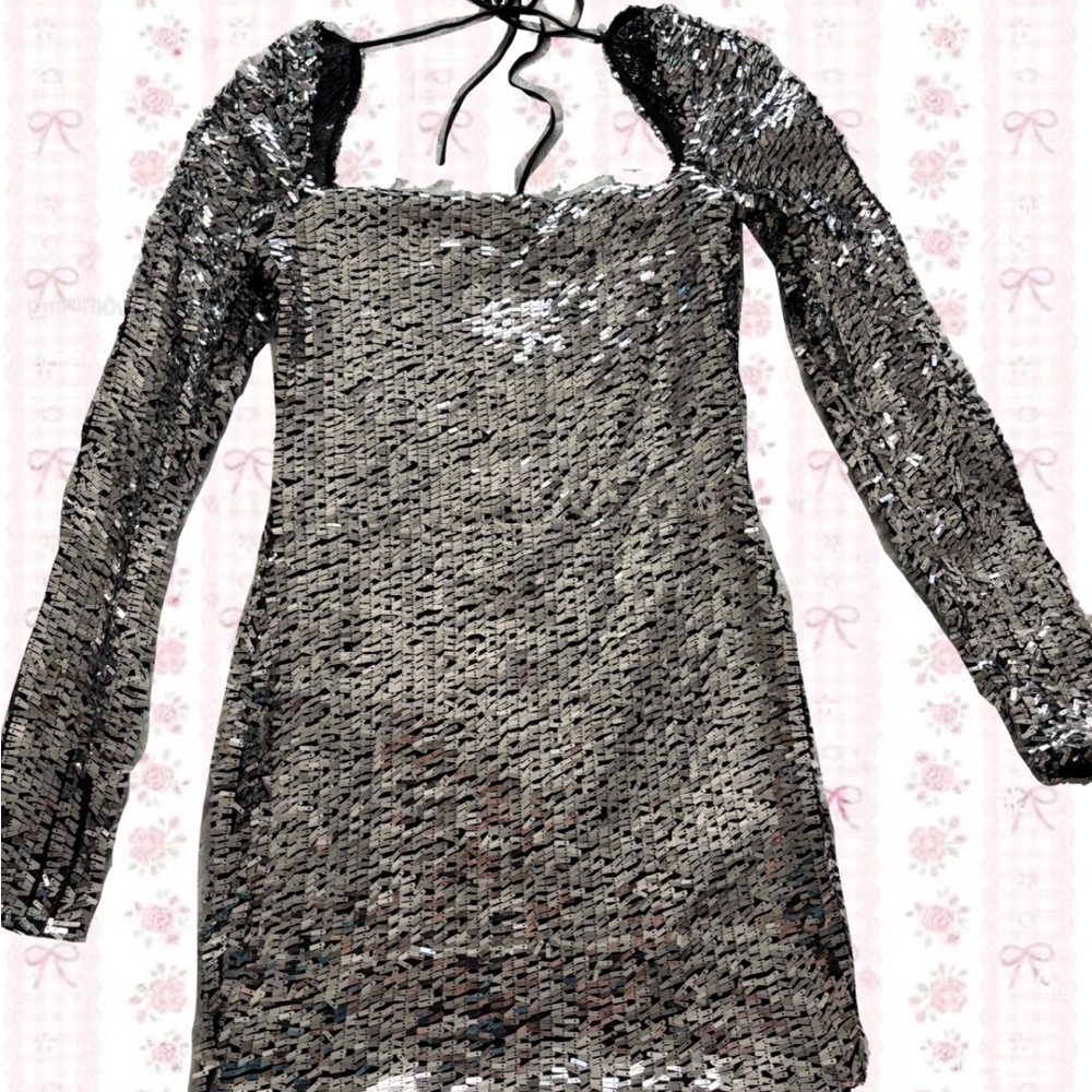 Sequin Long Sleeve Dress